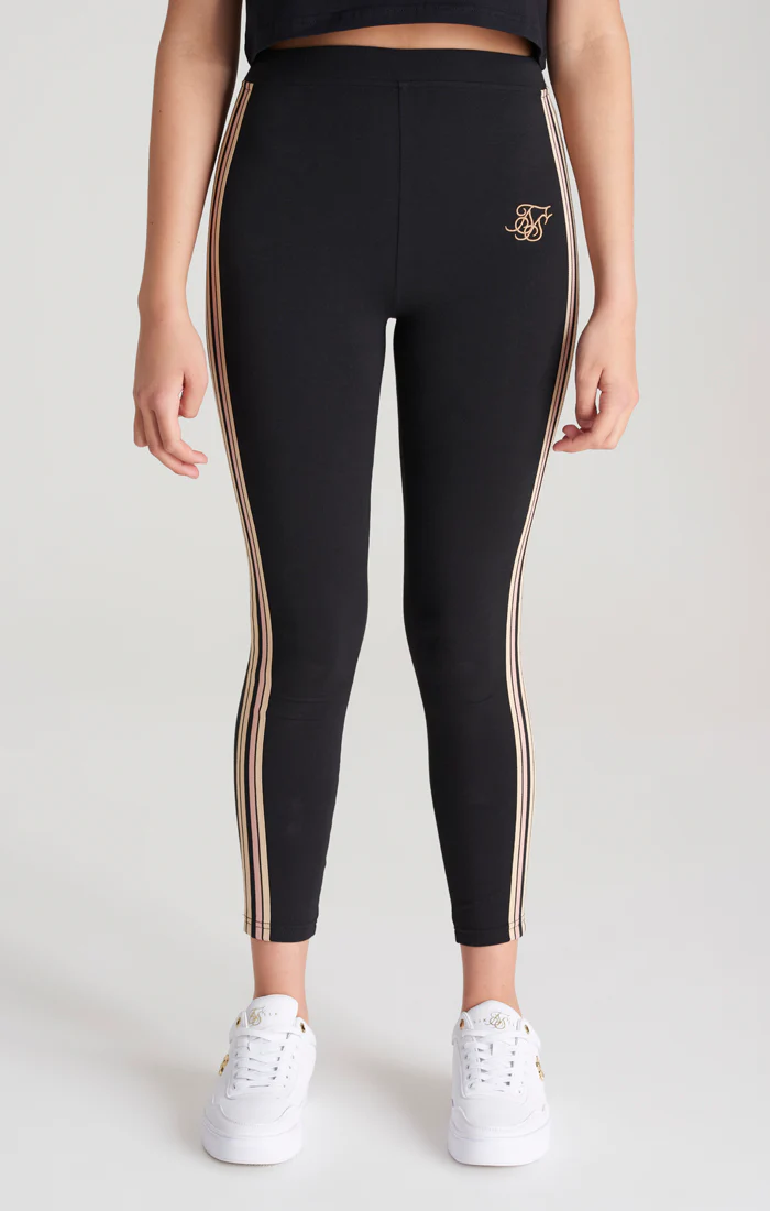 Girls Black Taped Legging