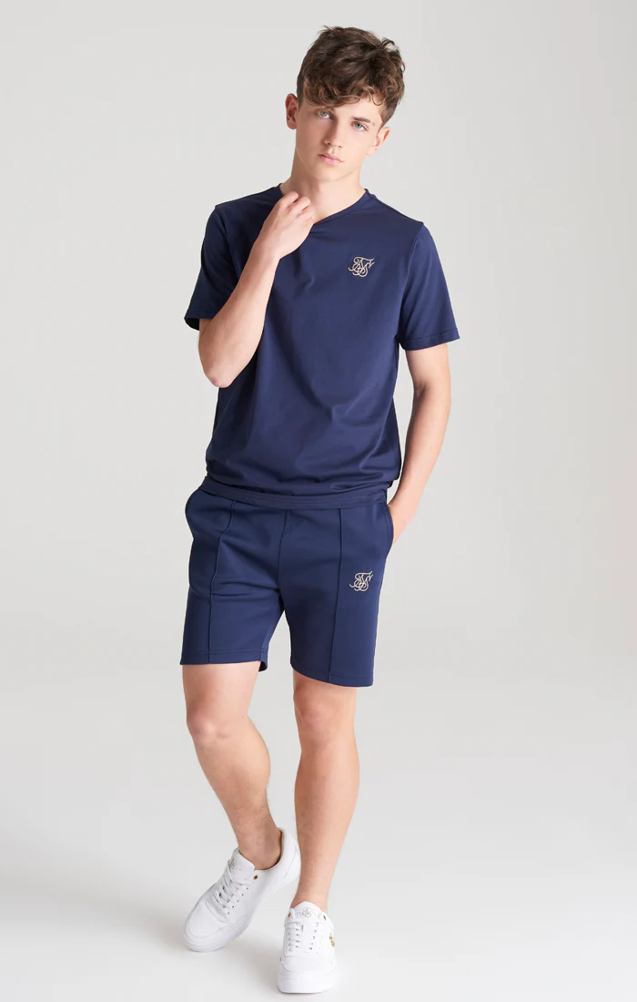Boys Navy Taped Pleated Short - Image 4