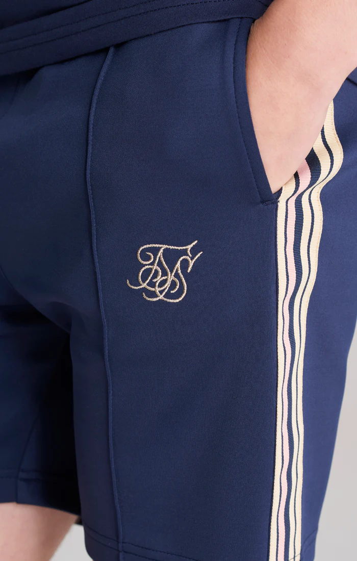 Boys Navy Taped Pleated Short - Image 7