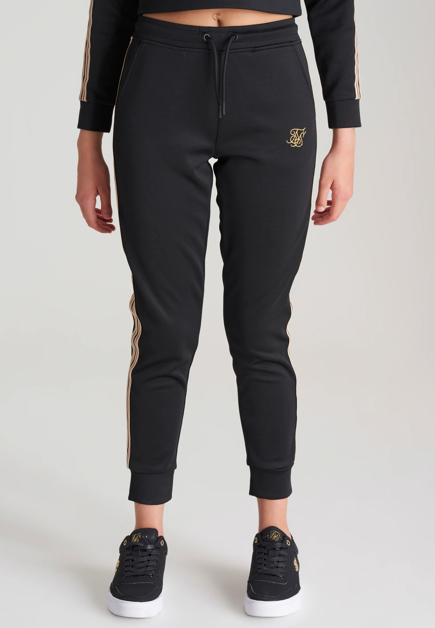 Girls Black Taped Track Pant - Image 3