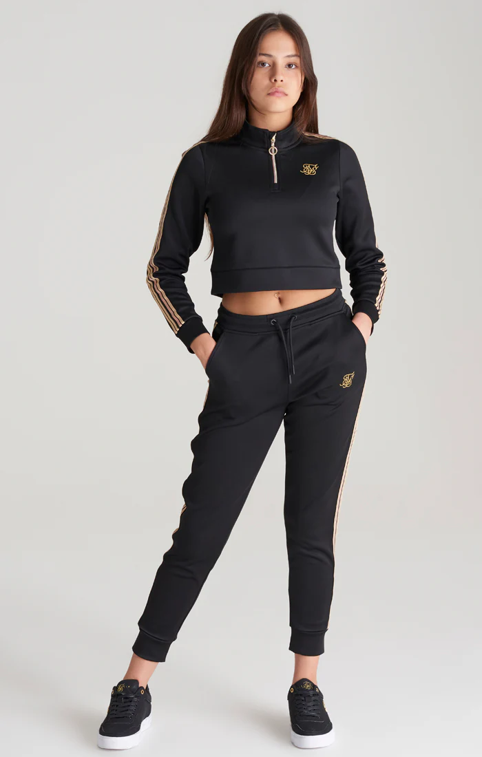 Girls Black Taped Track Pant - Image 6
