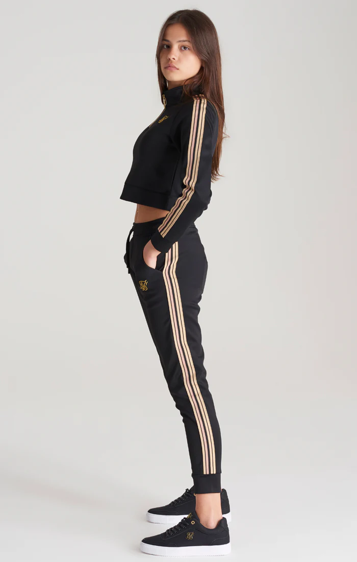 Girls Black Taped Track Pant - Image 7