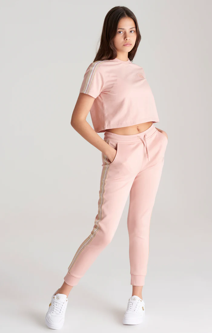 Girls Pink Taped Track Pant - Image 4