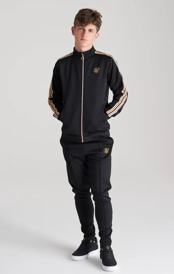 Boys Black Taped Zip Thru Funnel Neck - Image 4