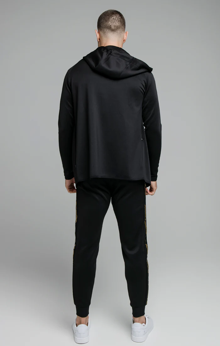 Black Inset Crown Zip Through Hoodie - Image 3