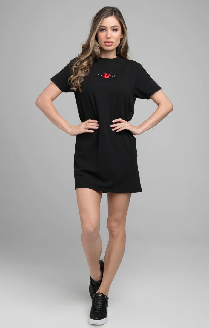 SikSilk Intensity T-Shirt Dress - Black