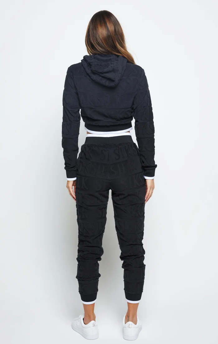 SikSilk Inverse Cropped Hoodie - Black - Image 5