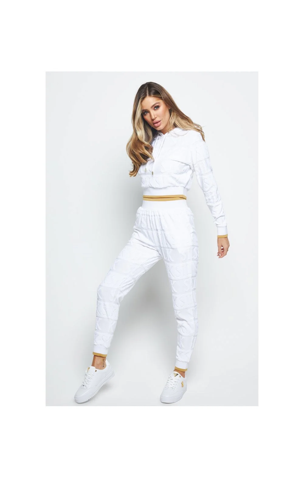 SikSilk Inverse Cropped Hoodie - White - Image 6