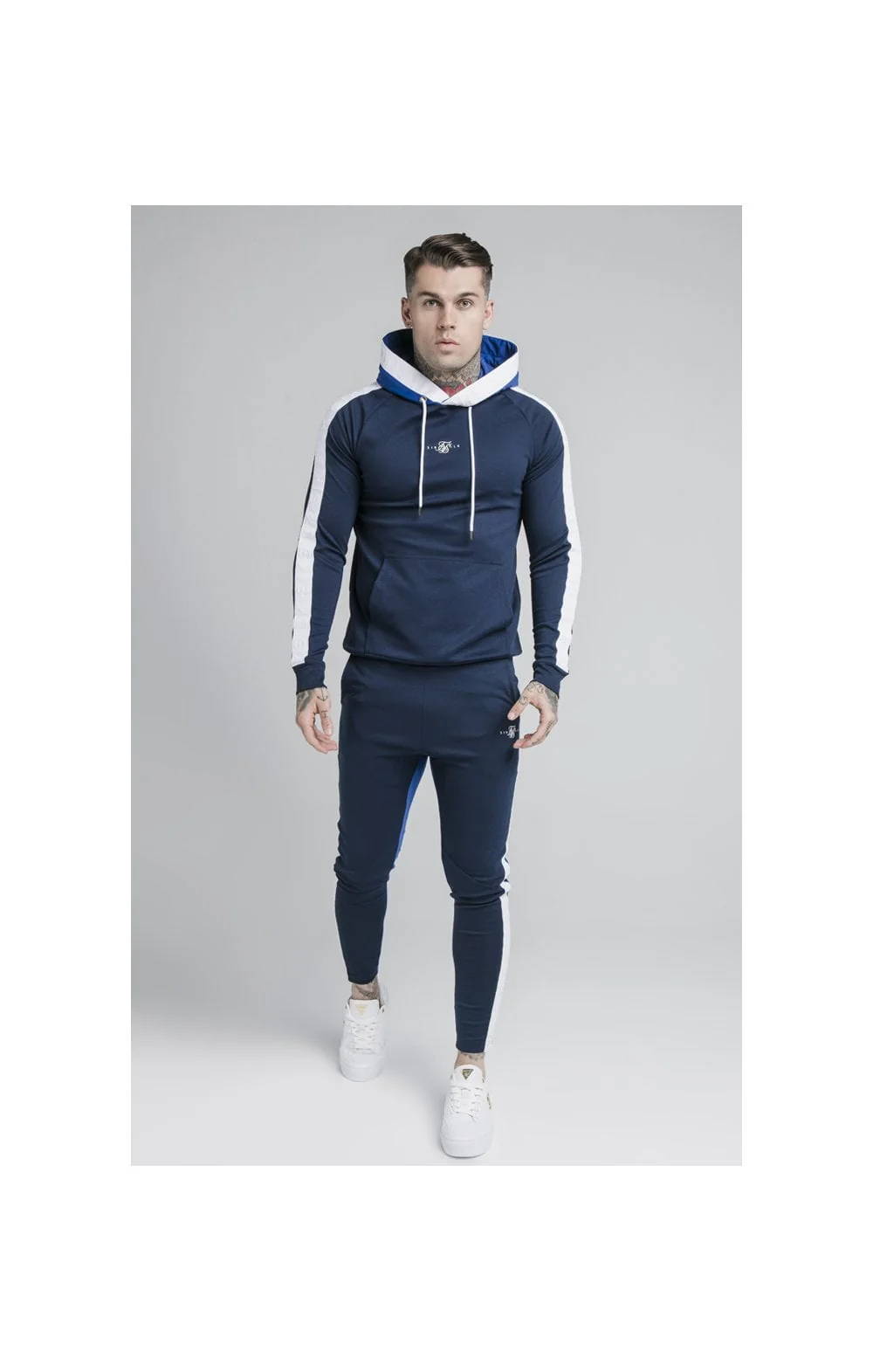 SikSilk Inverse Overhead Tape Hoodie - Navy - Image 3