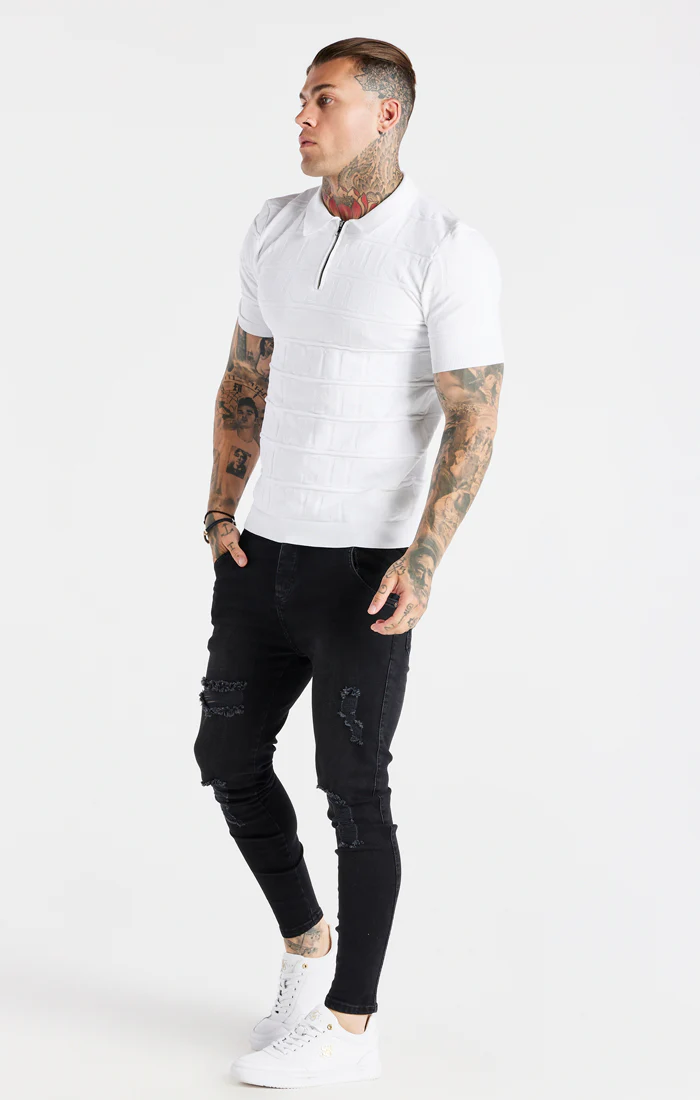 White Inverse Polo Shirt - Image 3