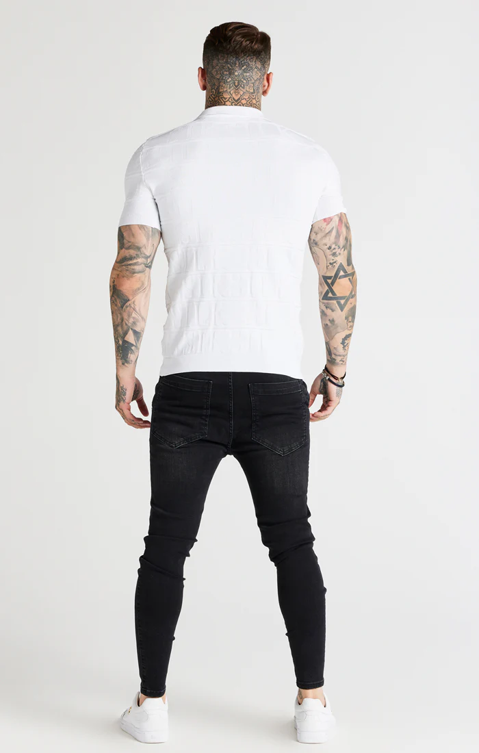 White Inverse Polo Shirt - Image 4