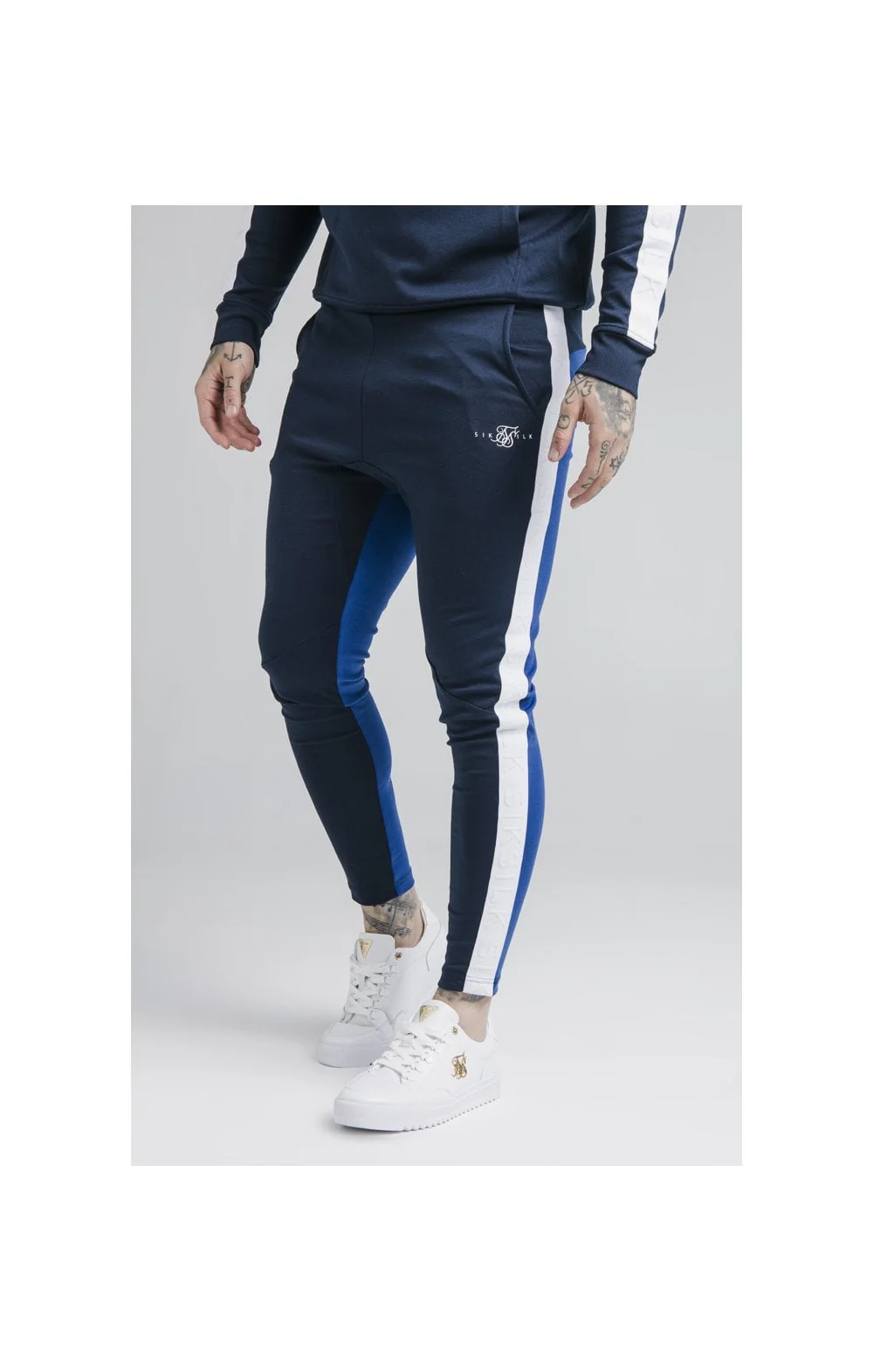 SikSilk Inverse Tape Track Pants - Navy