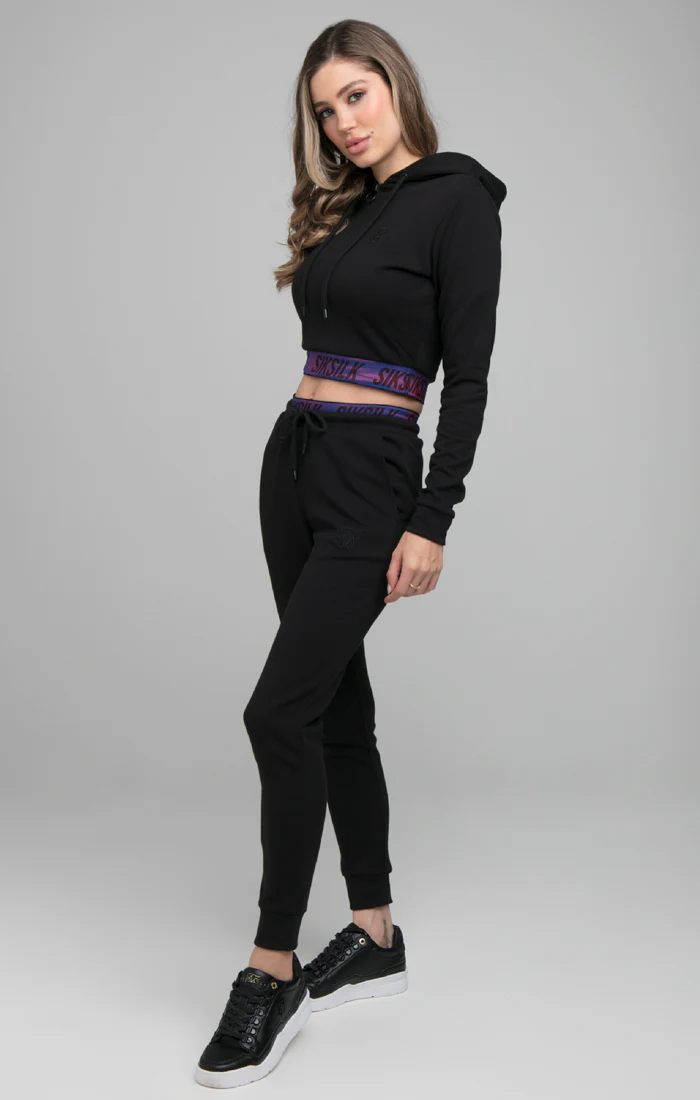 SikSilk Iridescent Track Top - Black - Image 4