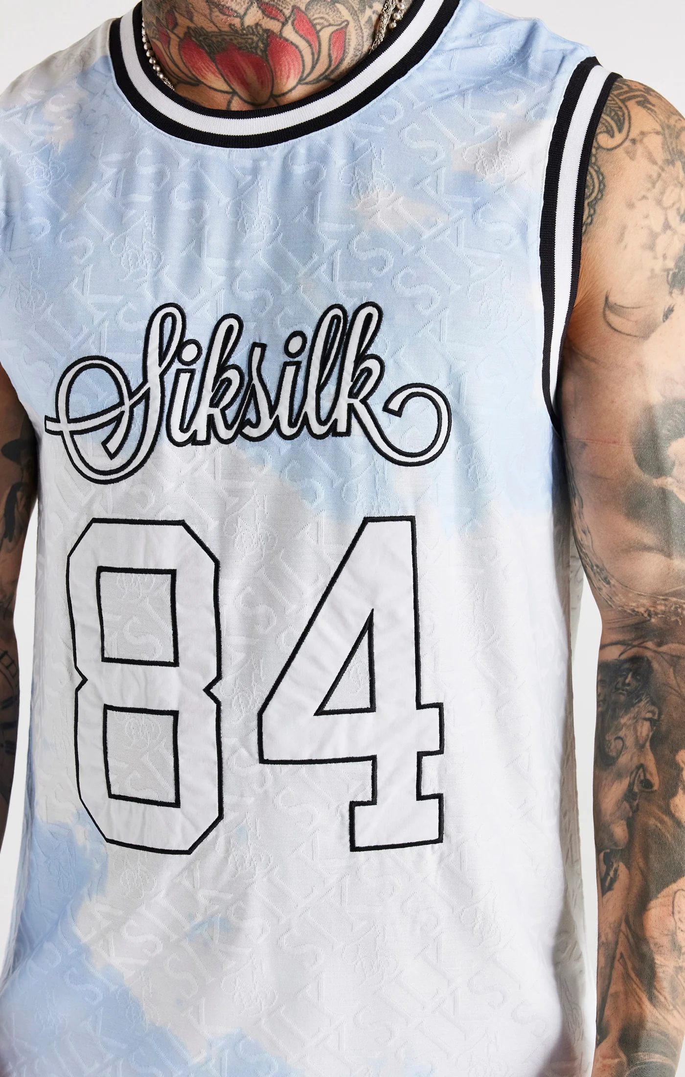 White Jacquard Baseball Vest - Image 2