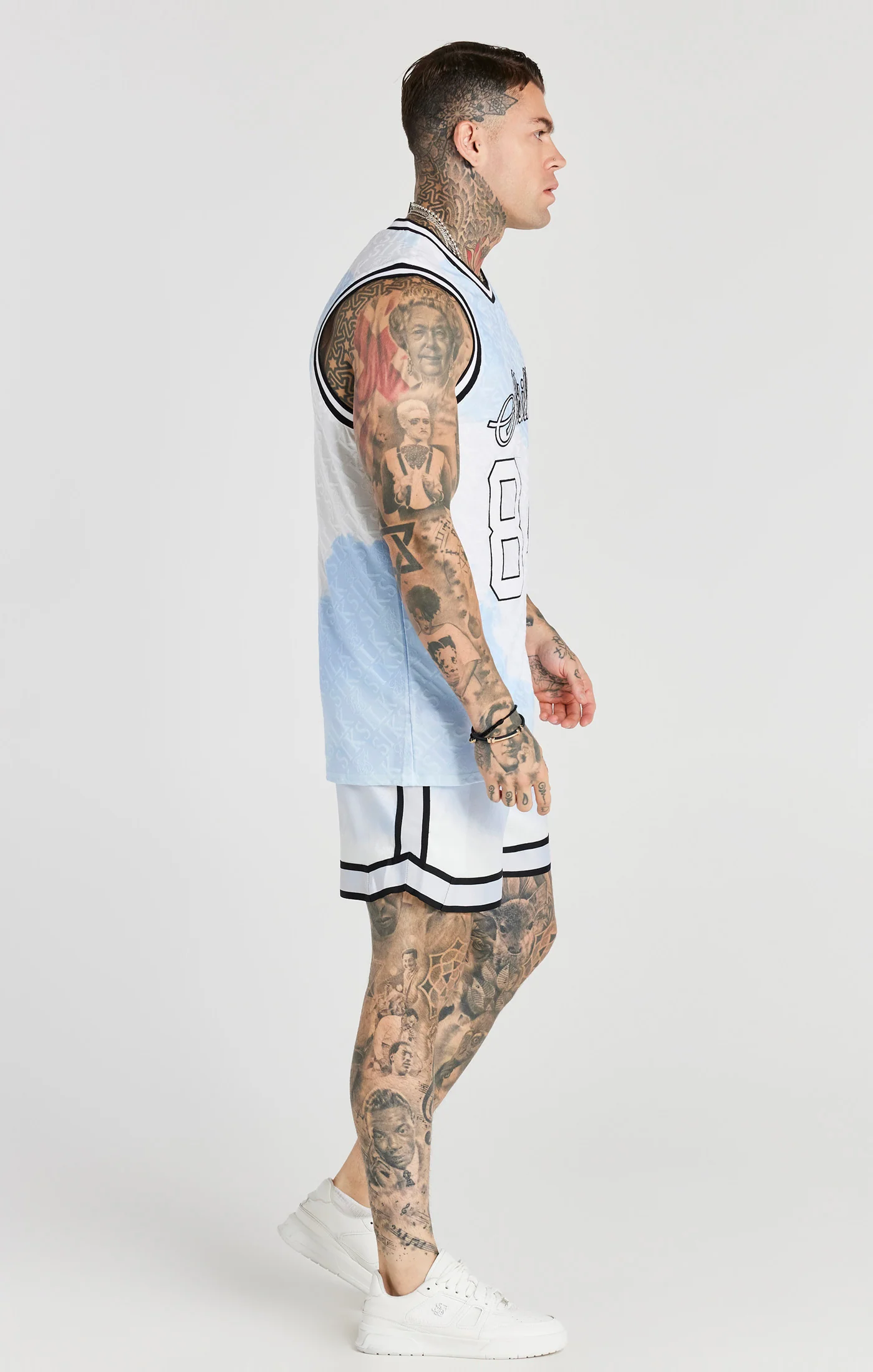 White Jacquard Baseball Vest - Image 4