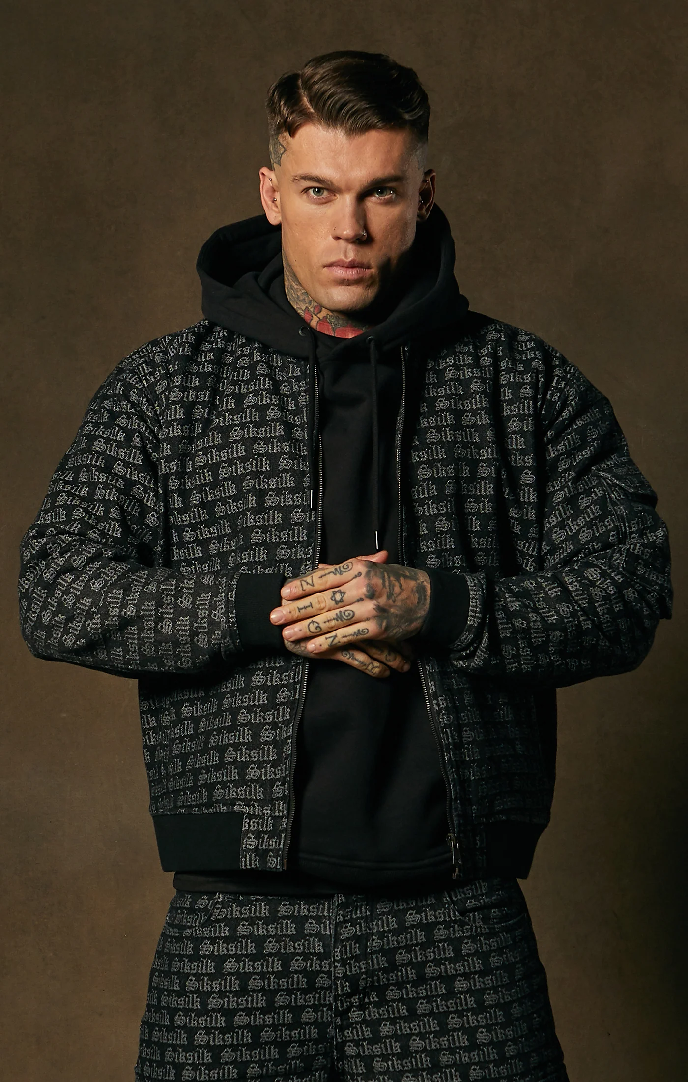 Black Denim Bomber Jacket