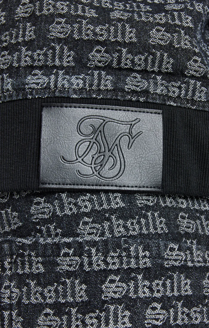 Black Denim Bomber Jacket - Image 4
