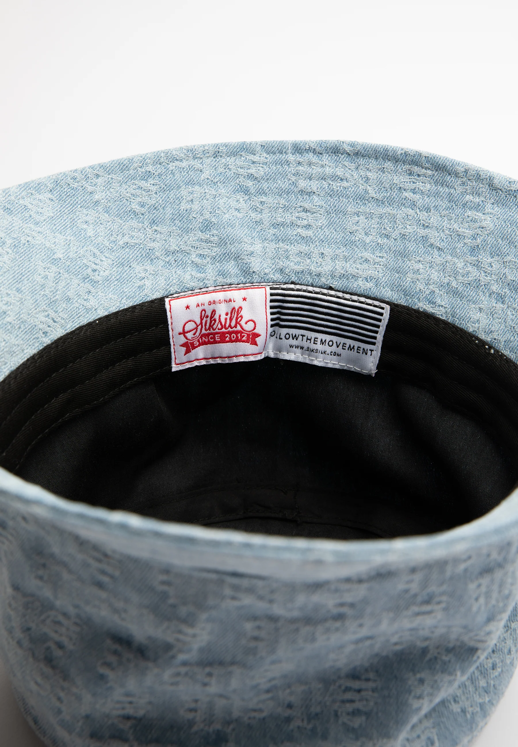 SikSilk Jacquard Denim Bucket Hat - Light Blue - Image 3
