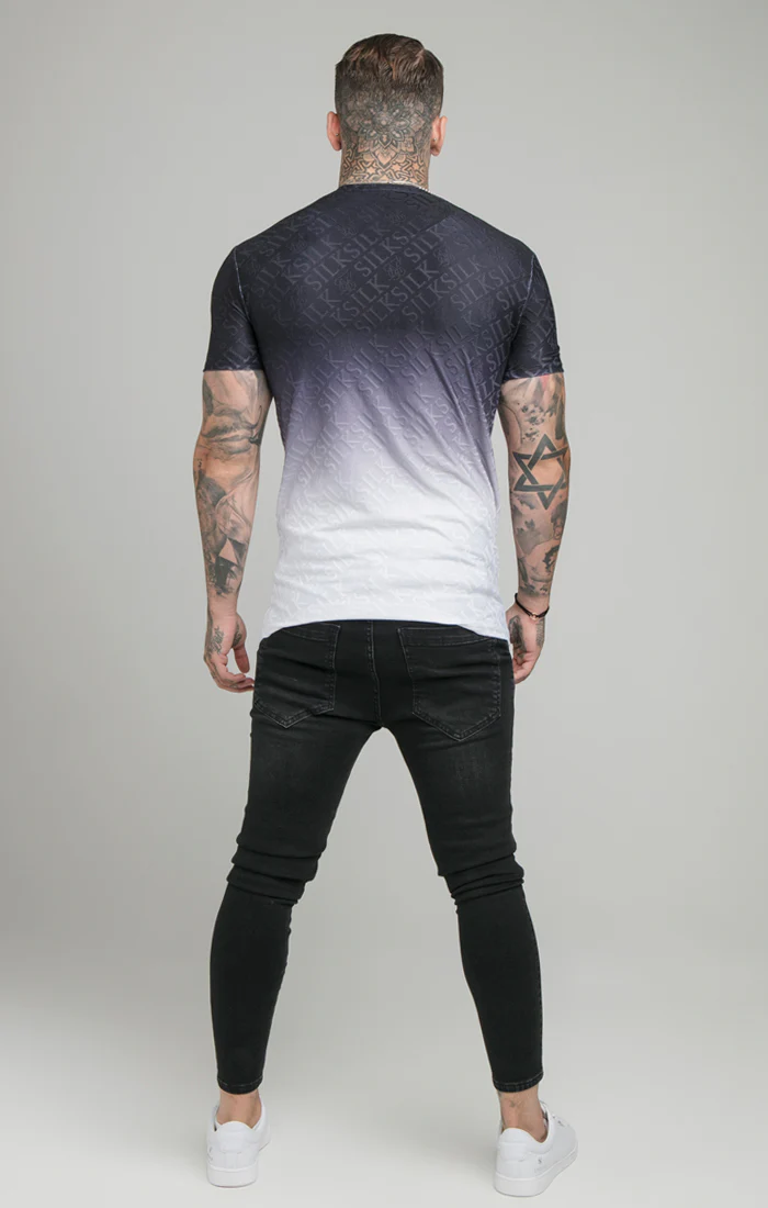 Black Fade Print Muscle Fit T-Shirt - Image 3