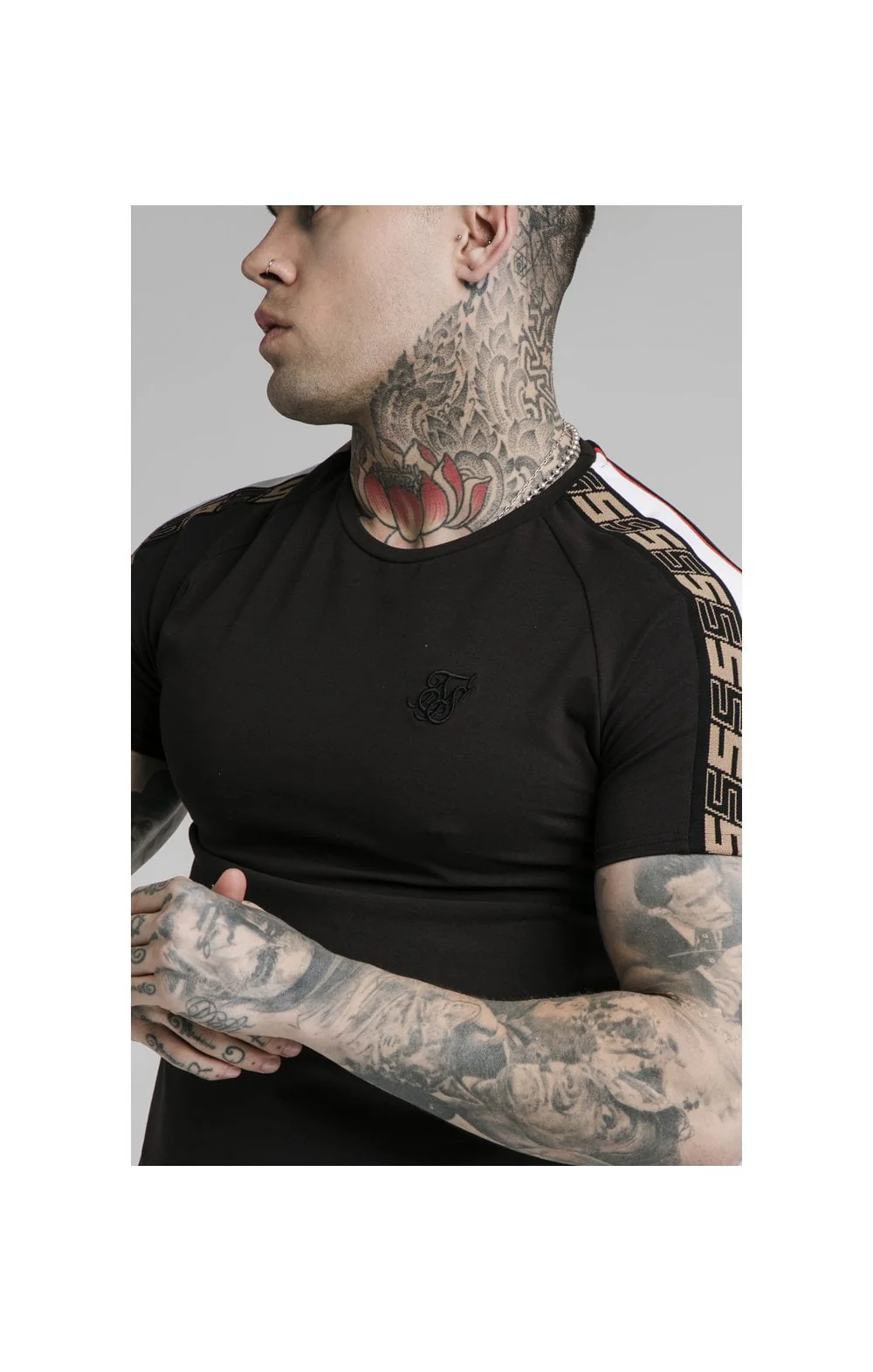 SikSilk Jacquard Raglan Tech Tee - Black - Image 2
