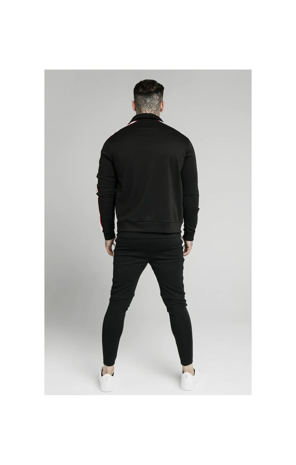 SikSilk Jacquard Retro Zip Through - Black - Image 6