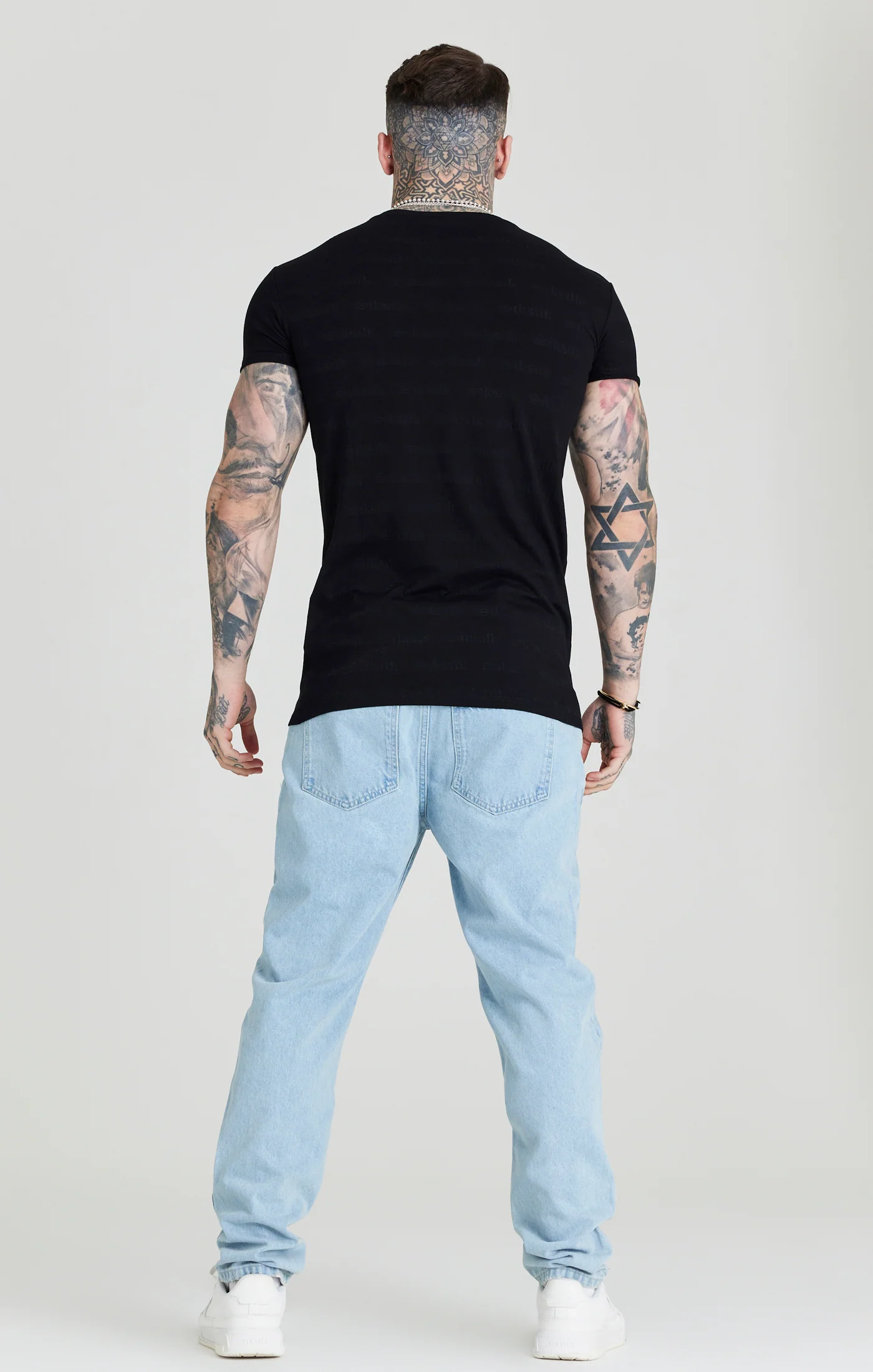 SikSilk Jacquard Tee - Black - Image 5