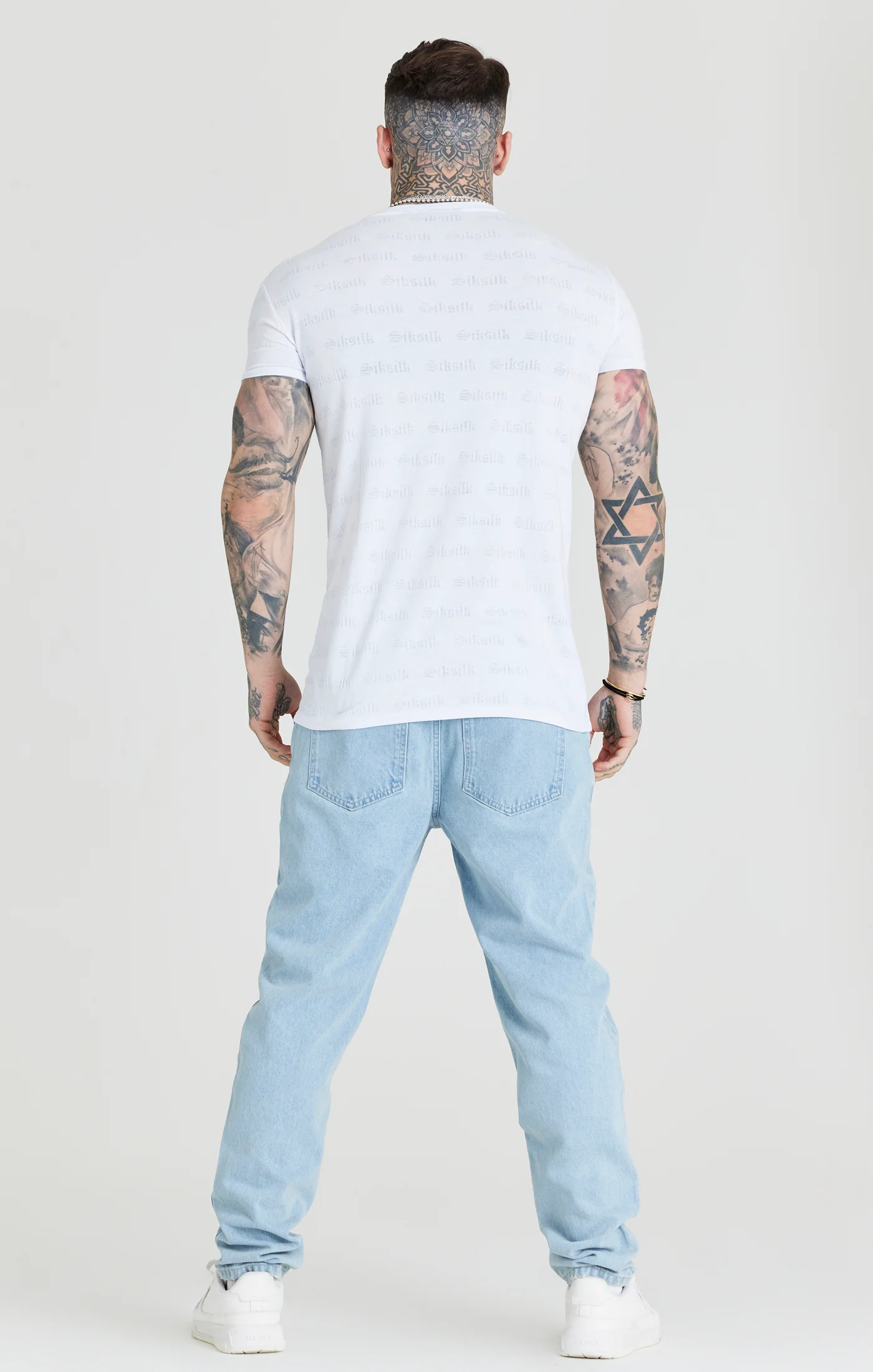 SikSilk Jacquard Tee - White - Image 5