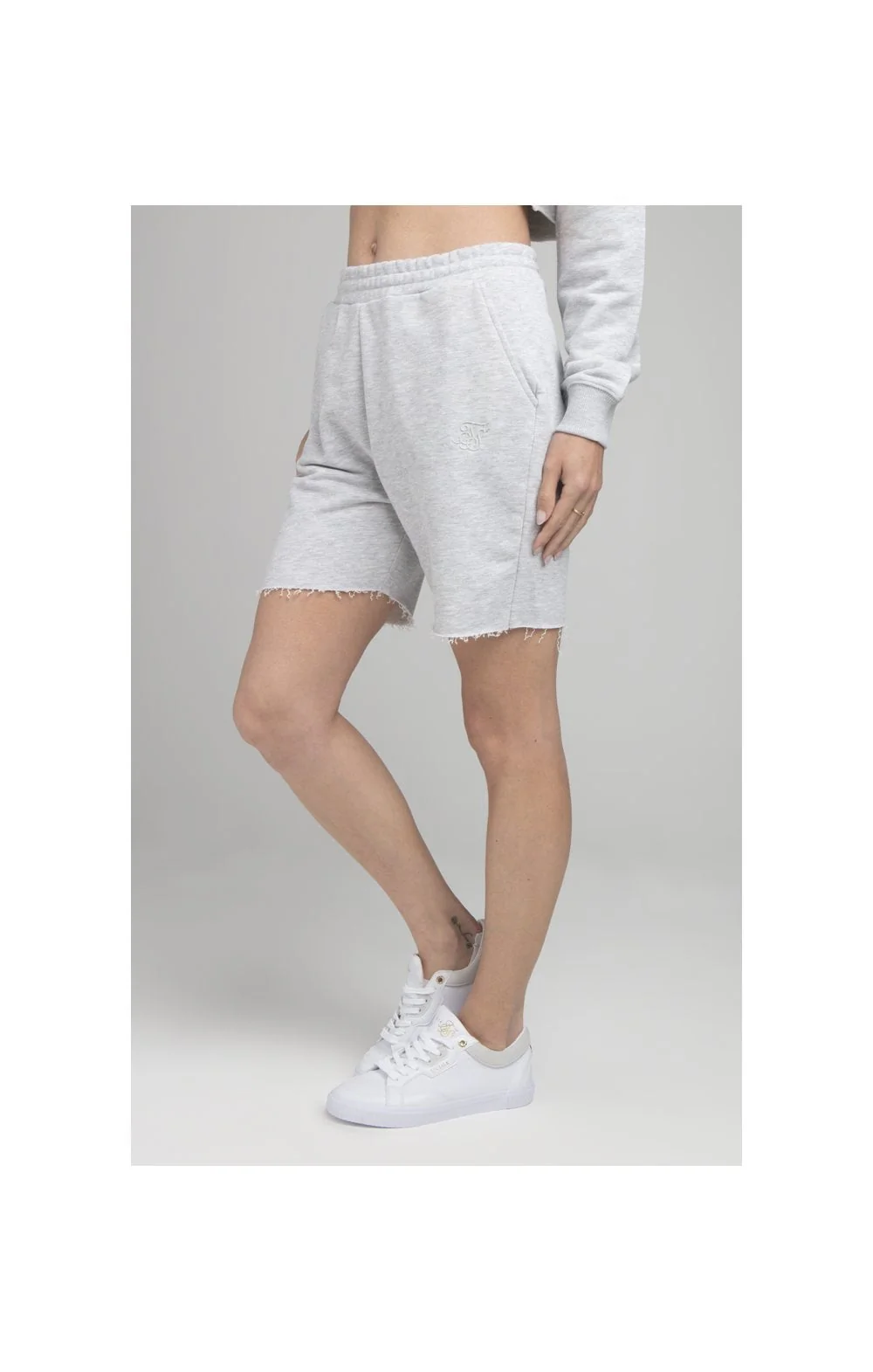 SikSilk Jogger Shorts - Grey Marl - Image 2