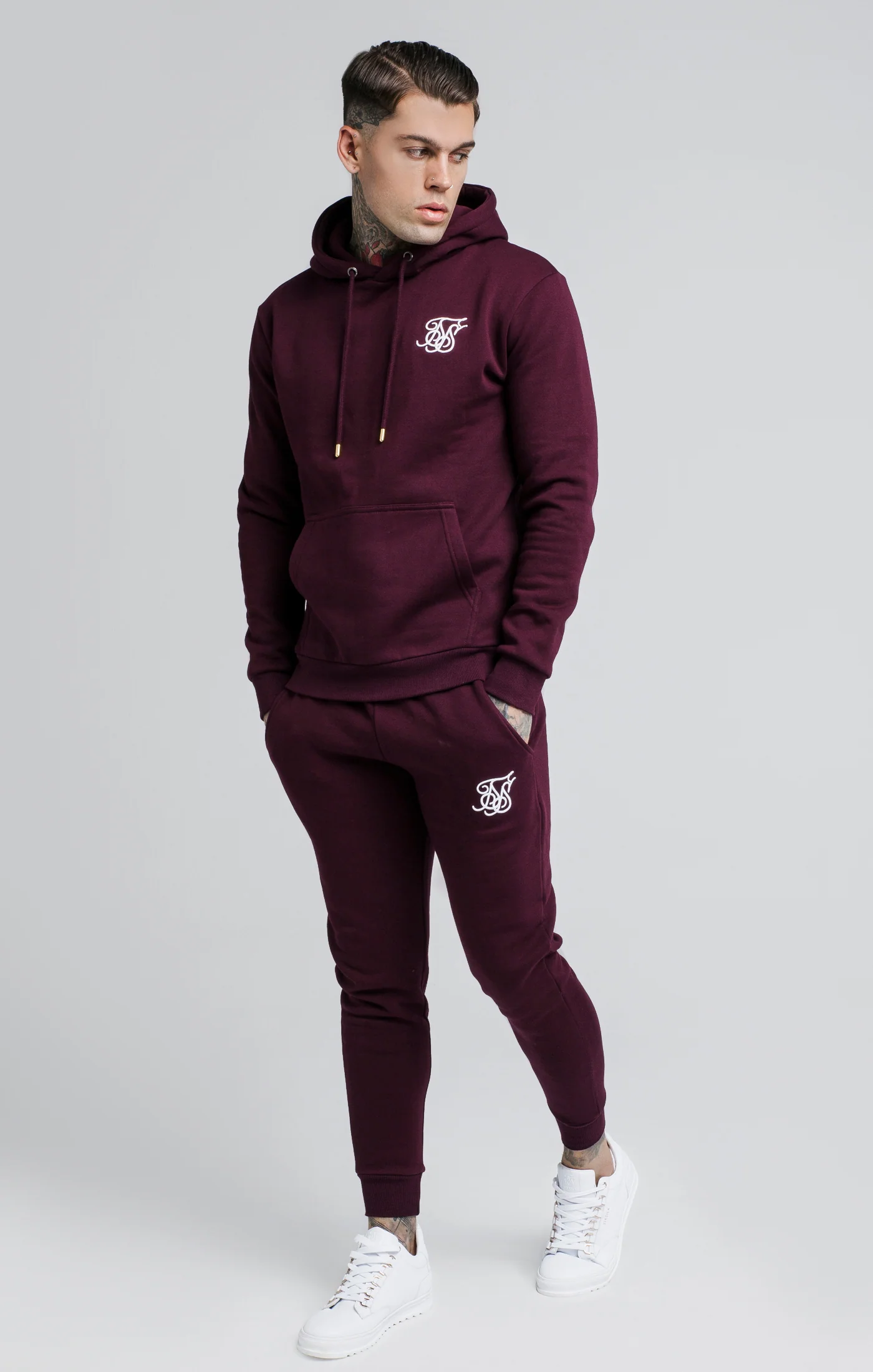 SikSilk Joggers - Burgundy - Image 4