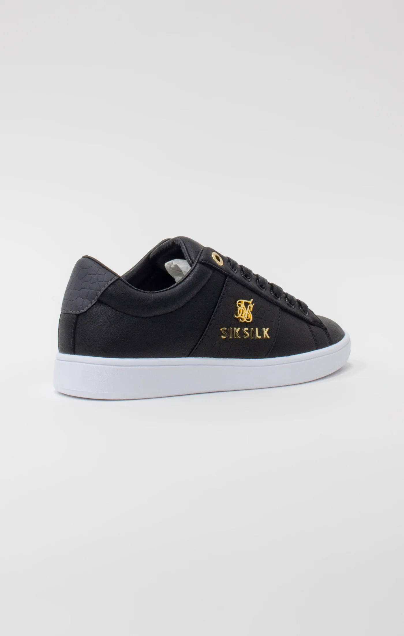 Black Juniors Low-Top Classic Trainer With Metal Logo - Image 3
