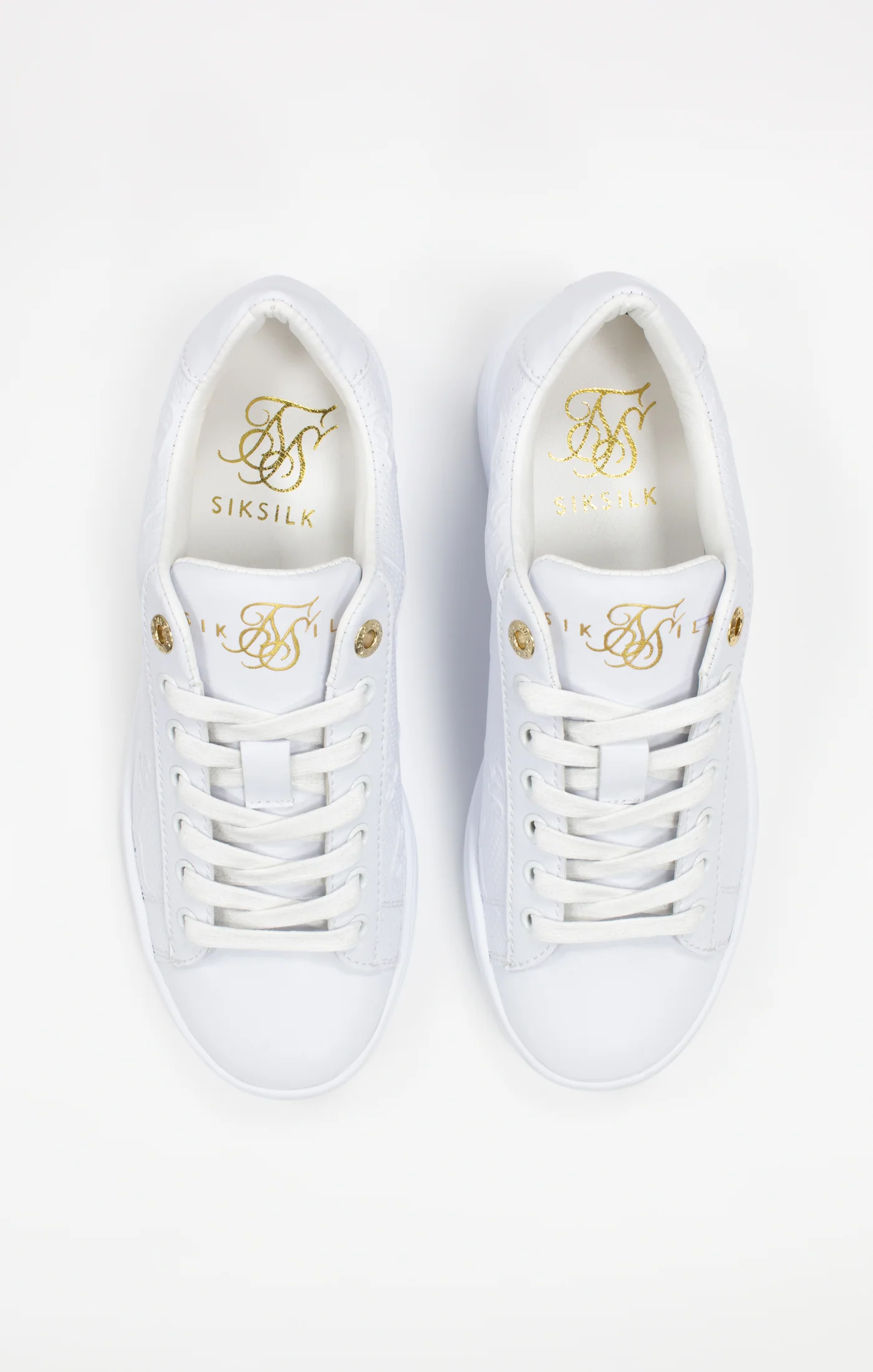 White Juniors Low-Top Casual Monogram Trainer - Image 6
