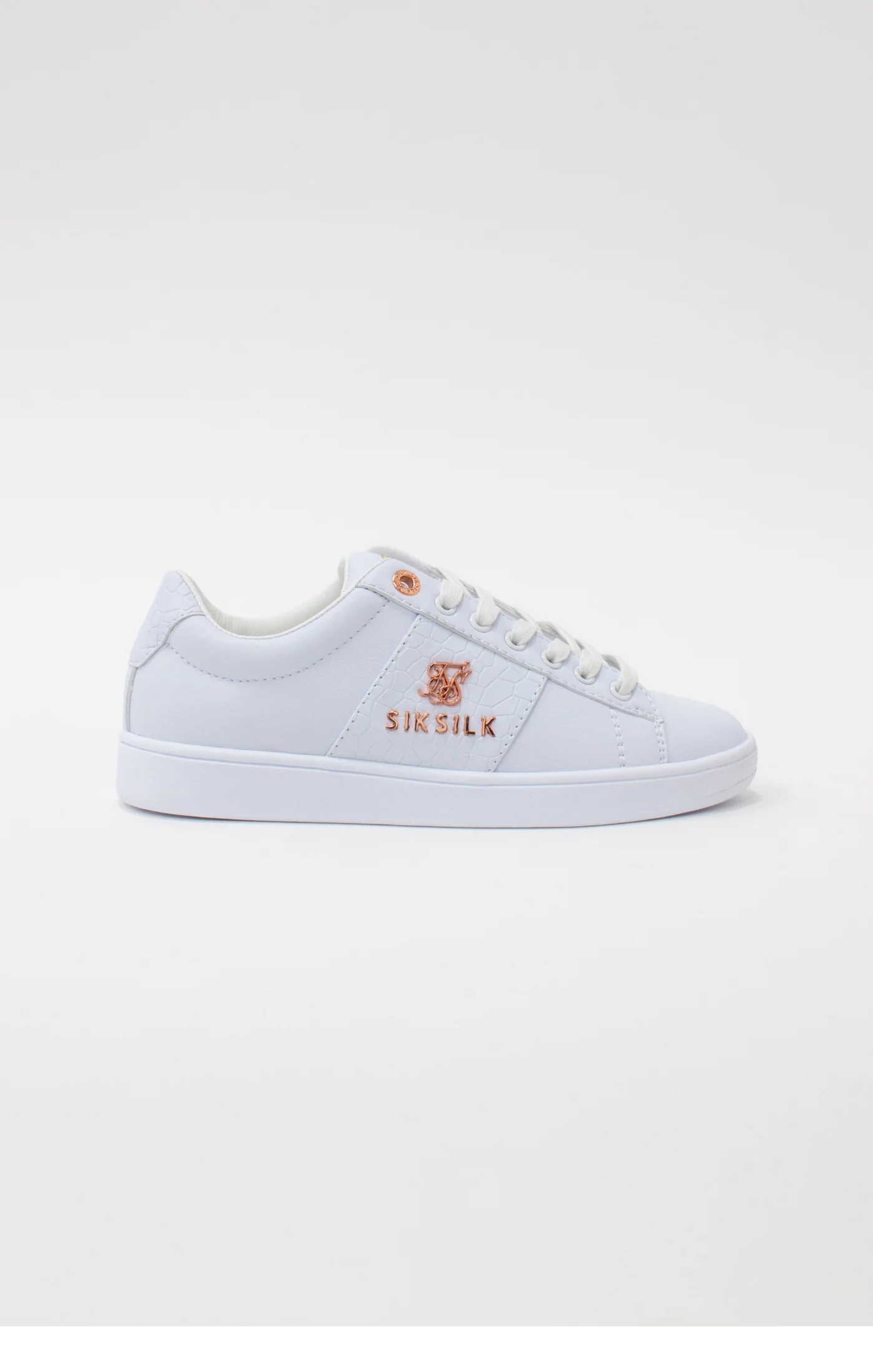 White Juniors Low-Top Classic Trainer With Metal Logo