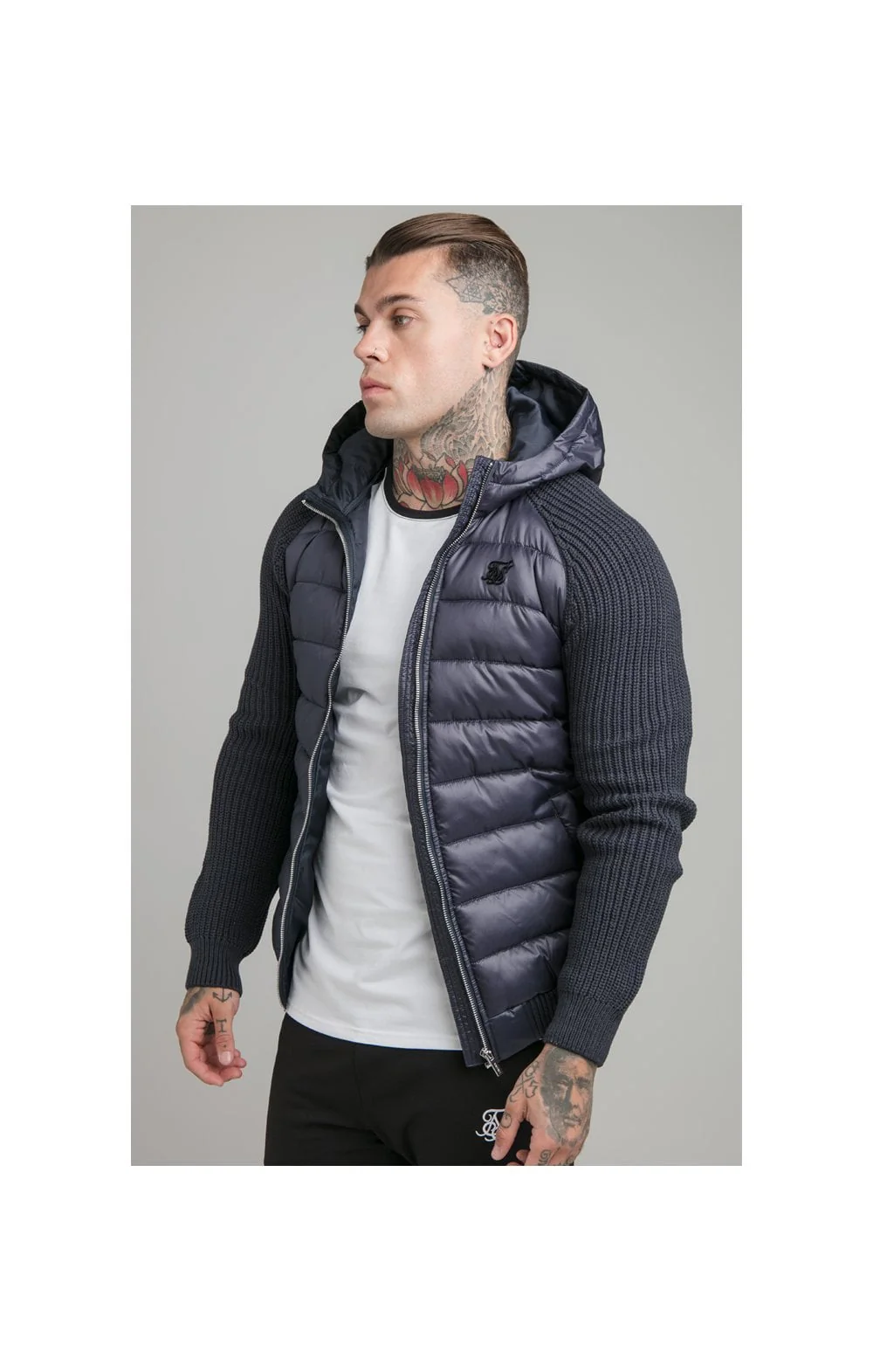 Navy Knit Bubble Jacket