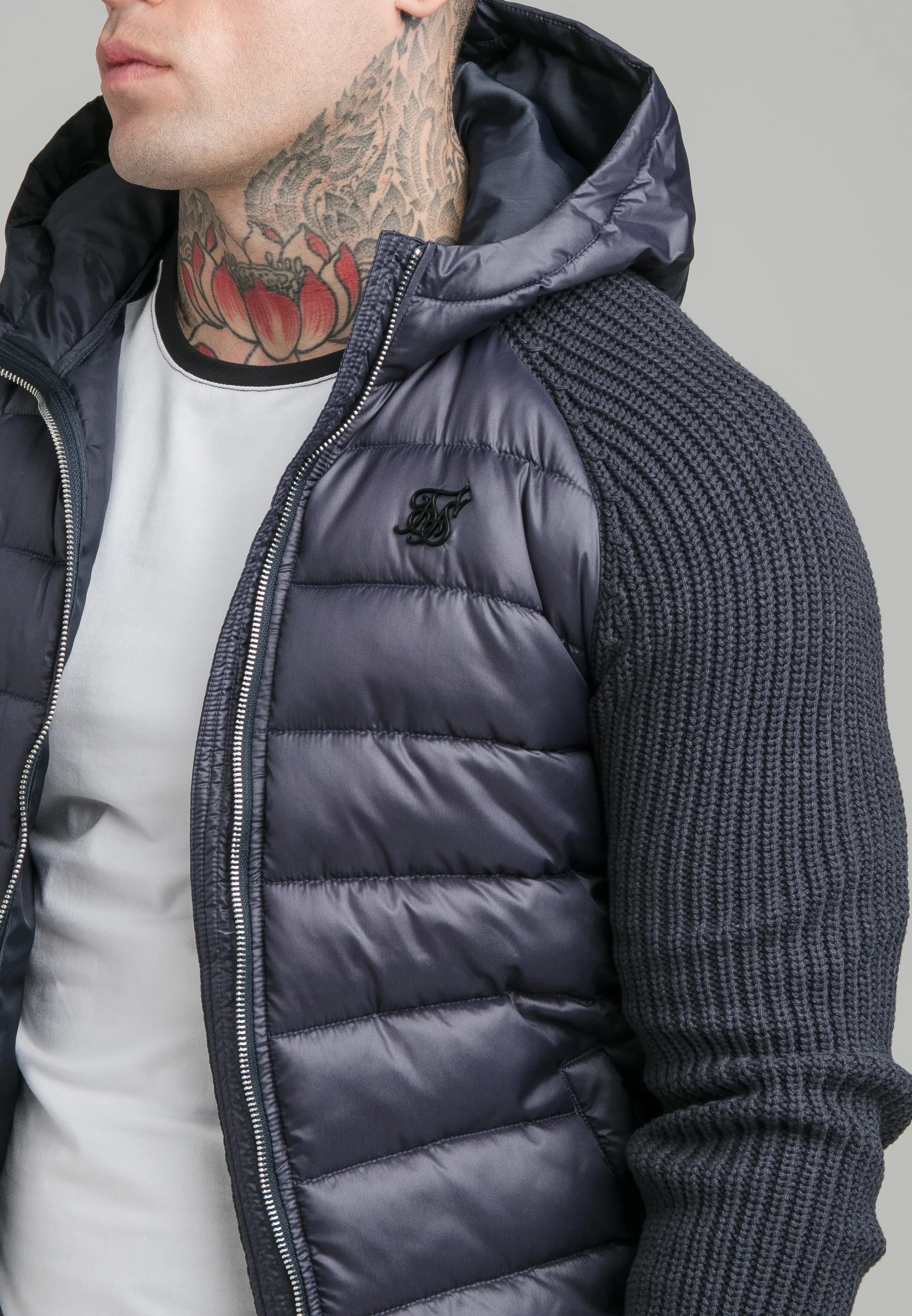 Navy Knit Bubble Jacket - Image 5