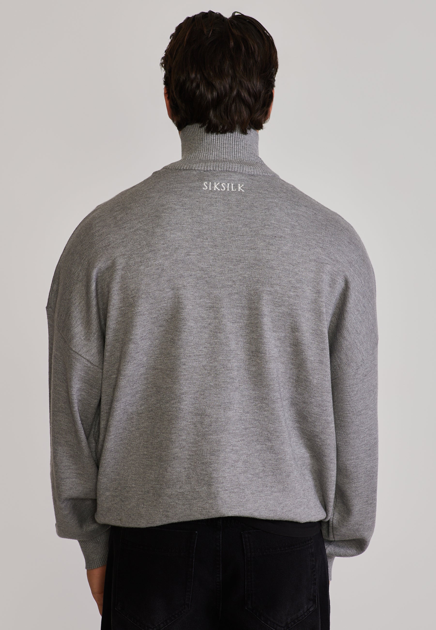 Grey Marl Knitted Cardigan - Image 5