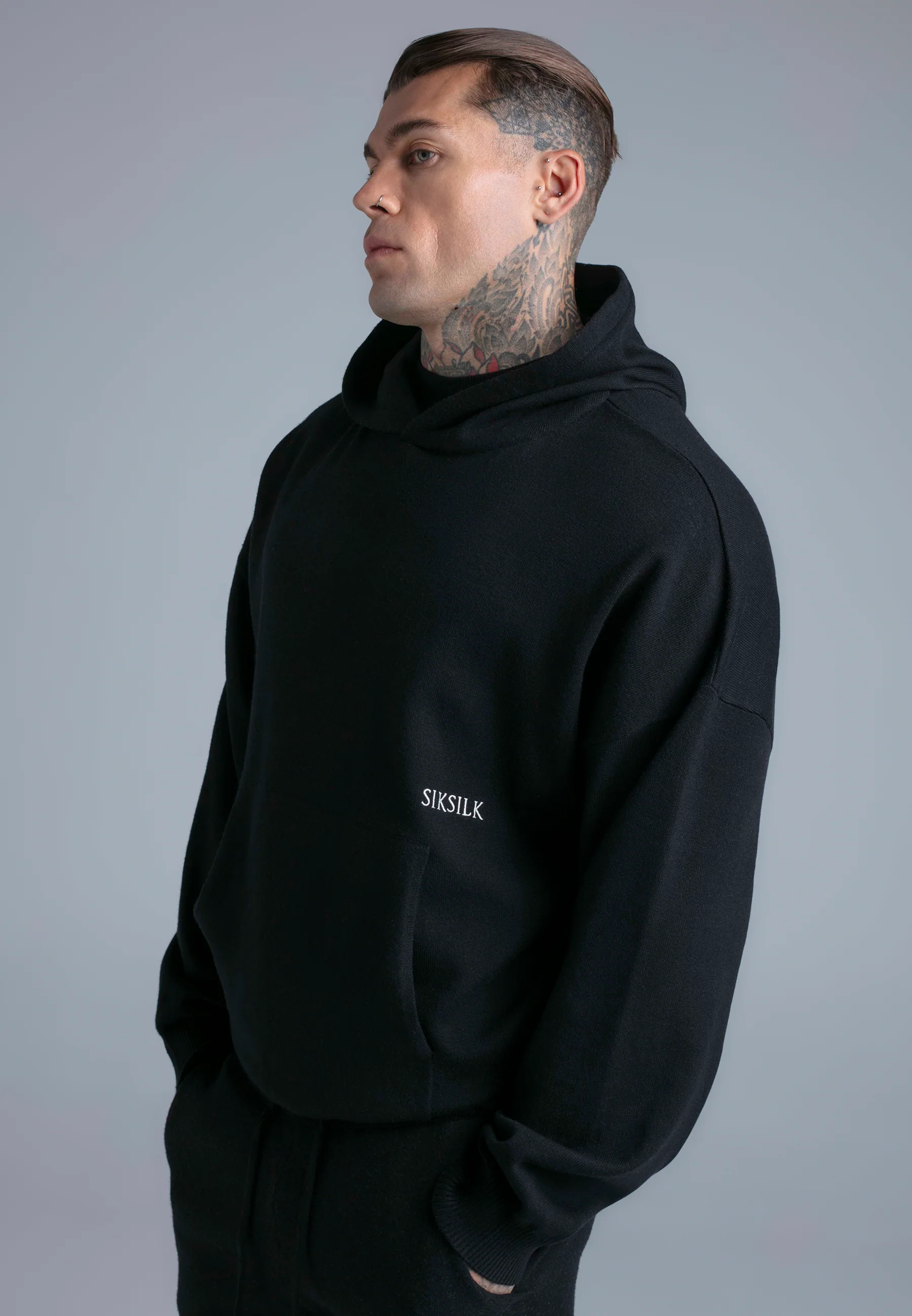 Black Knitted Hoodie - Image 3