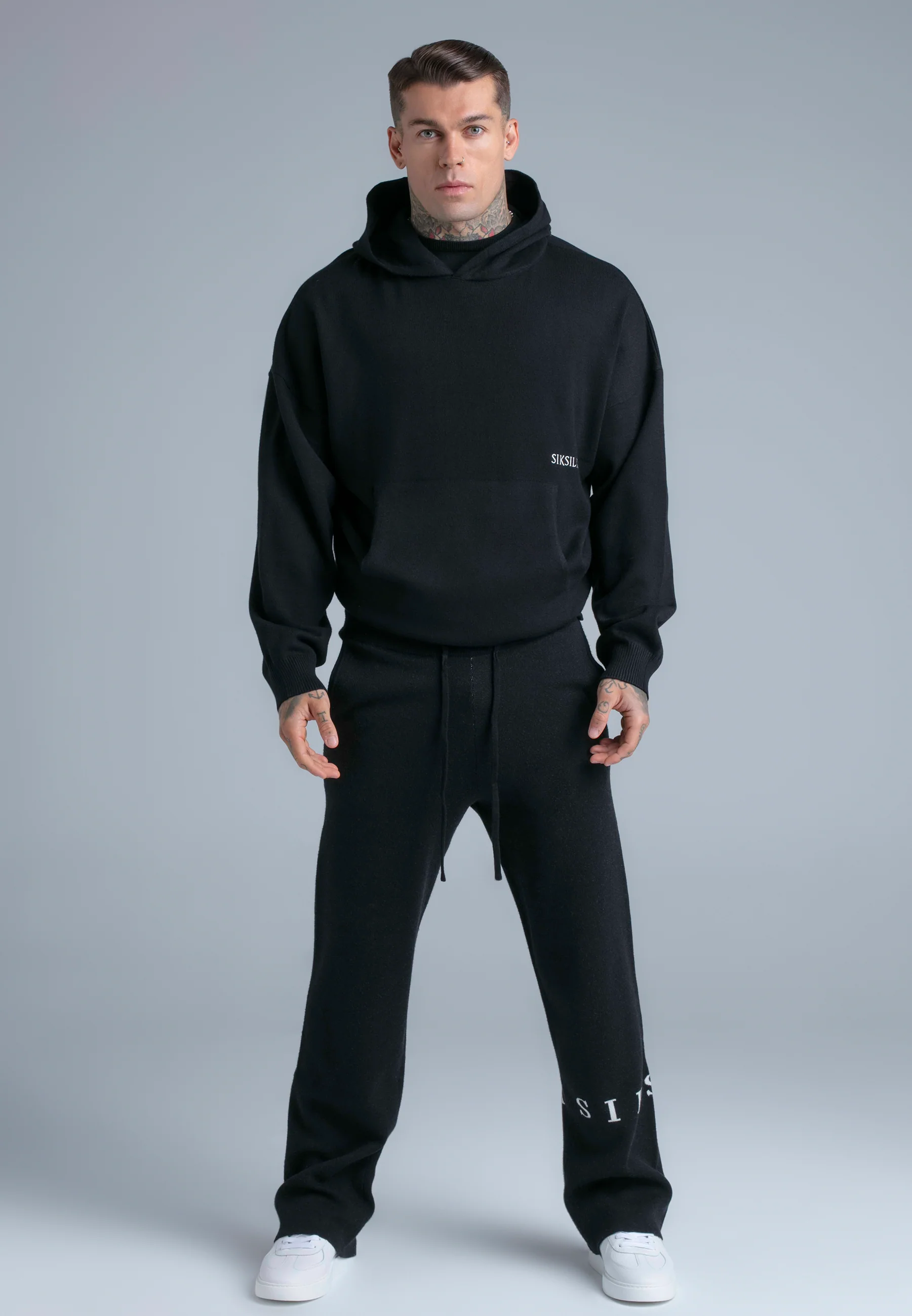 Black Knitted Hoodie - Image 4