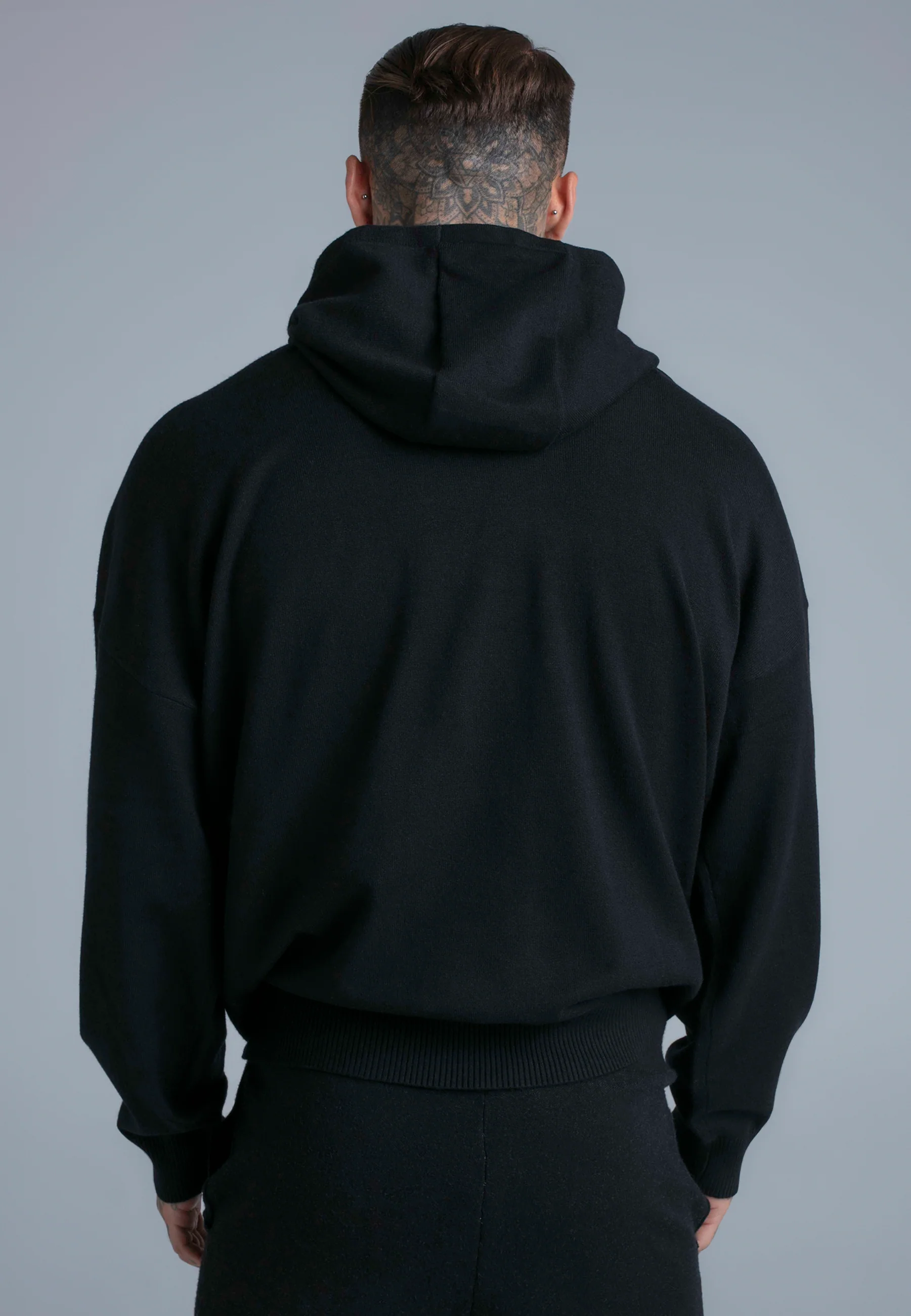 Black Knitted Hoodie - Image 5
