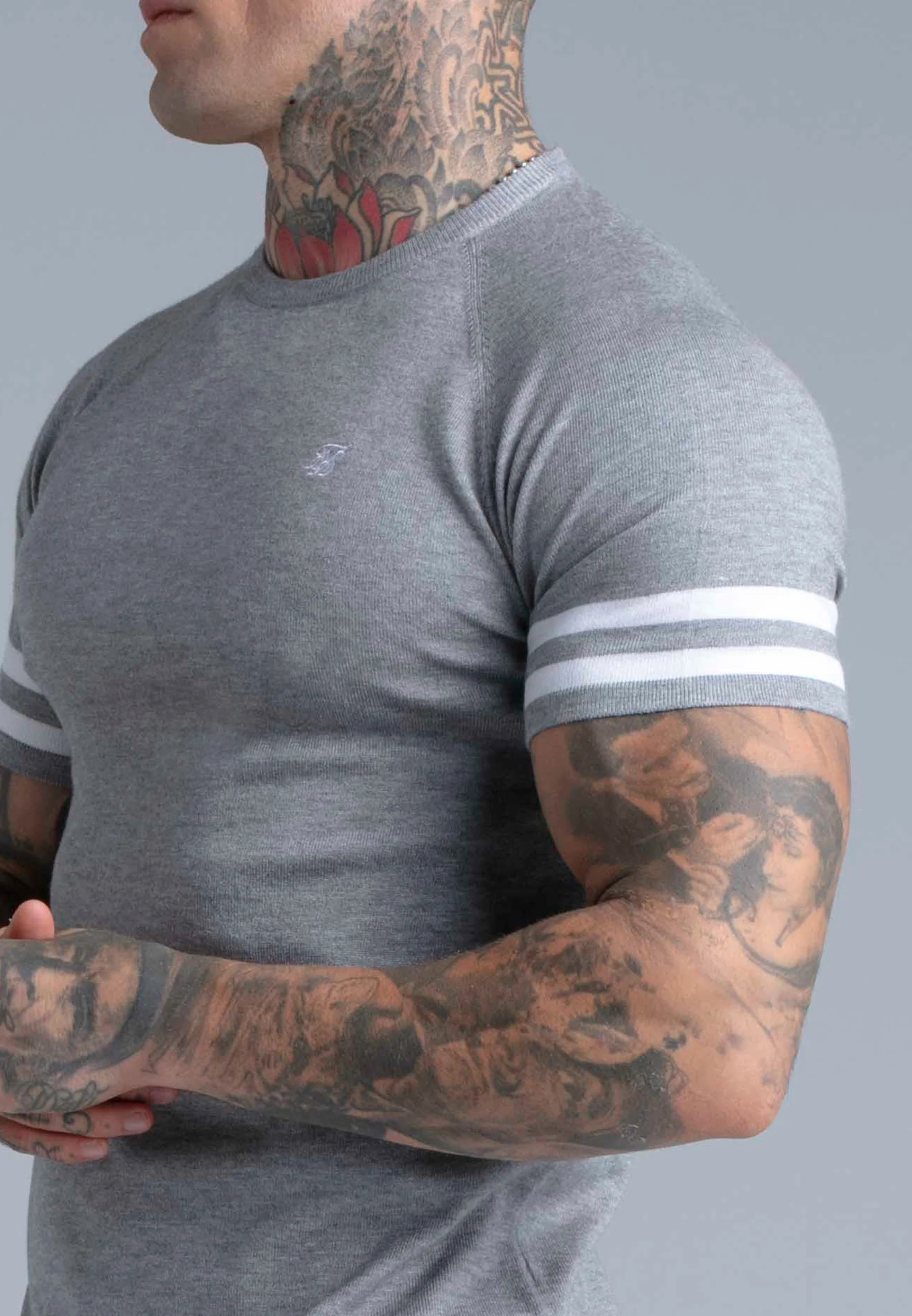 Grey Marl Knitted T-Shirt - Image 2