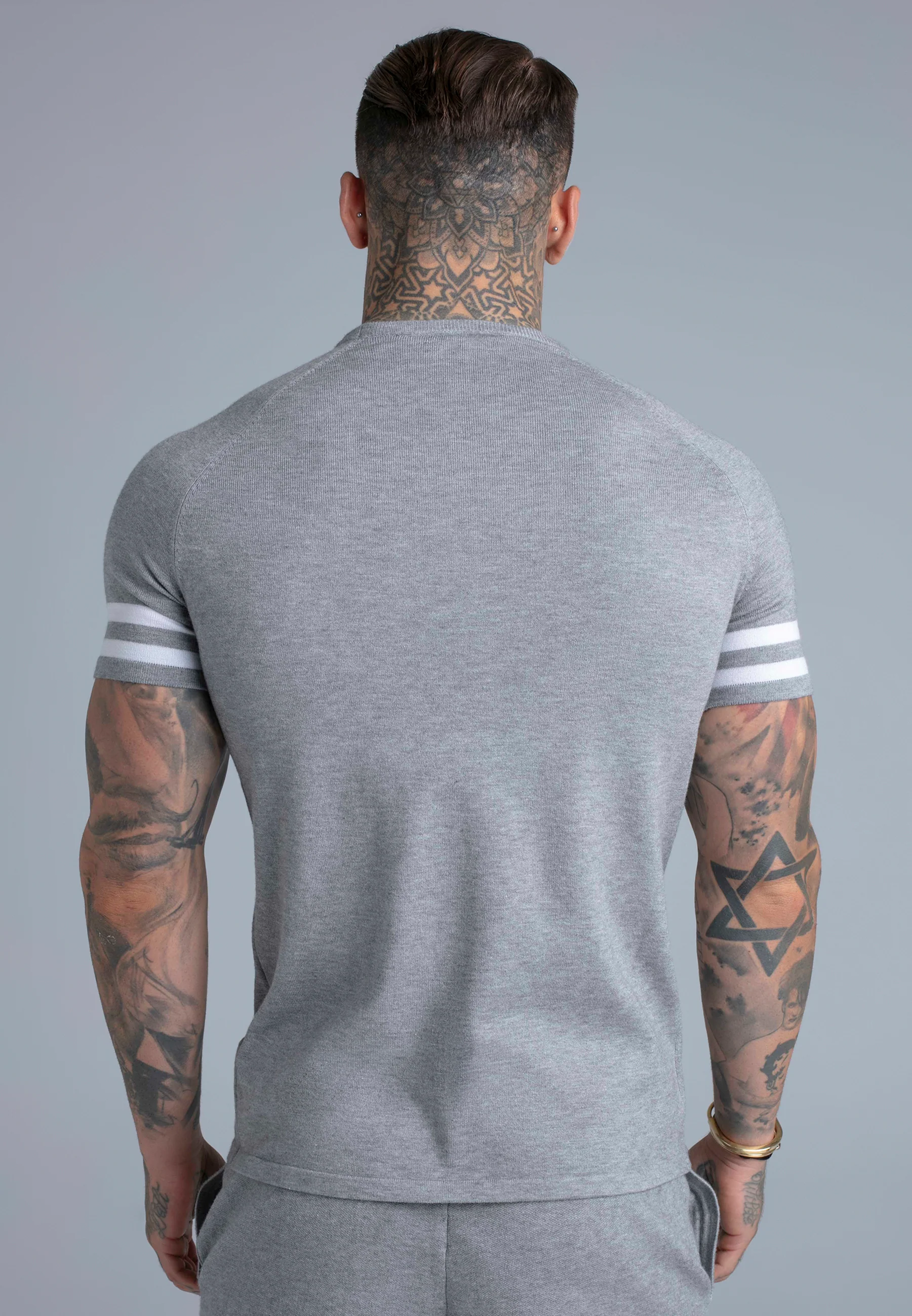 Grey Marl Knitted T-Shirt - Image 5