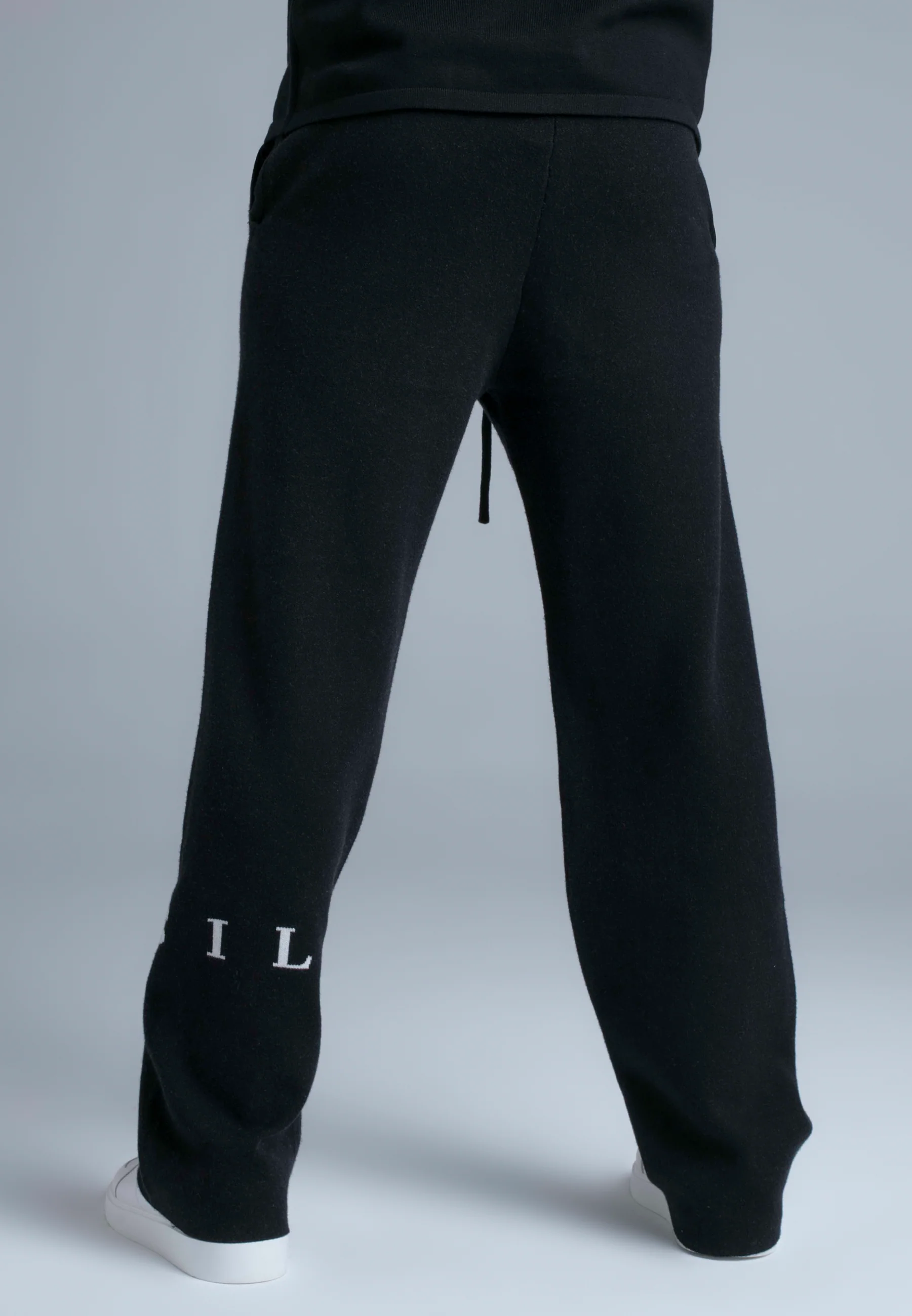 Black Knitted Track Pants - Image 4