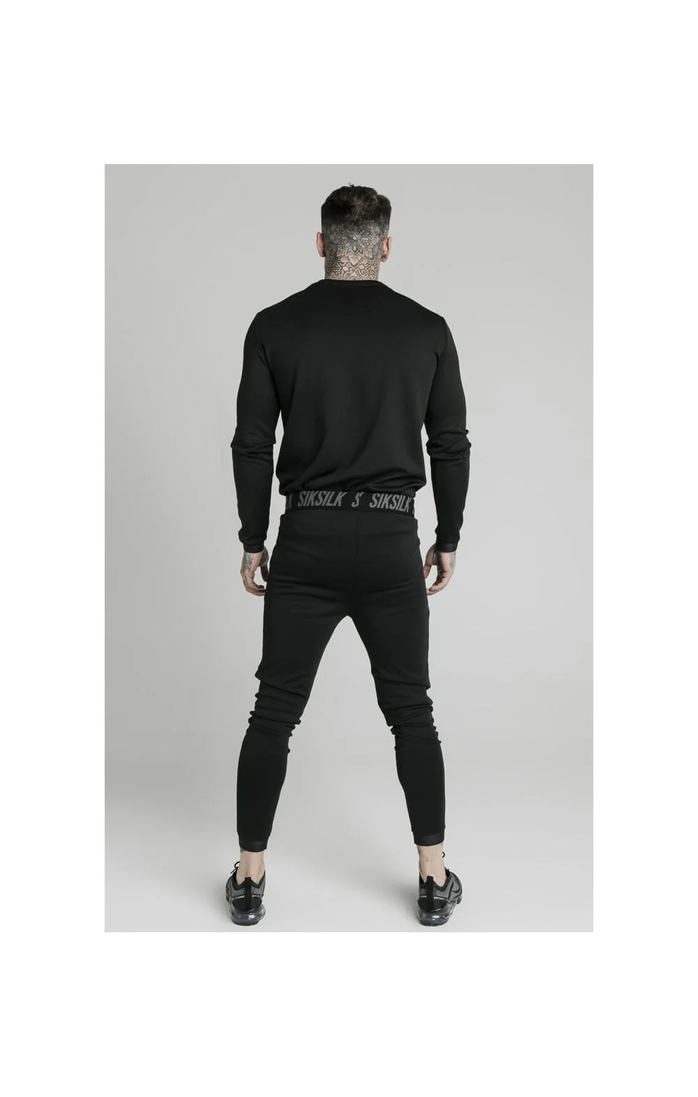 SikSilk L/S Active Crew Sweat - Black - Image 3