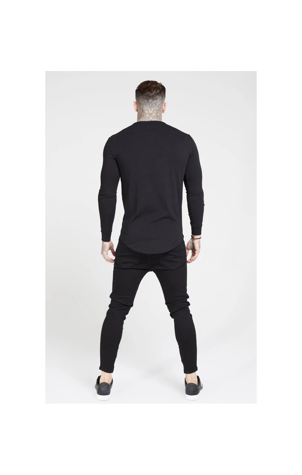 SikSilk L/S Core Gym Tee – Jet Black - Image 5