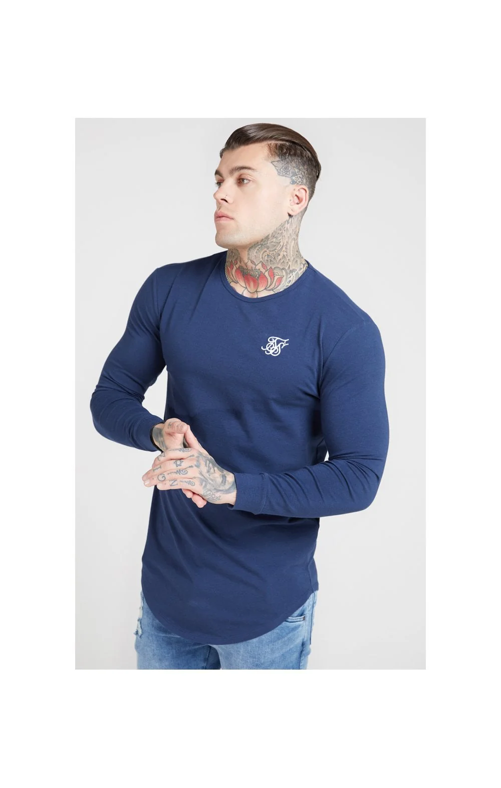 SikSilk L/S Core Gym Tee – Navy