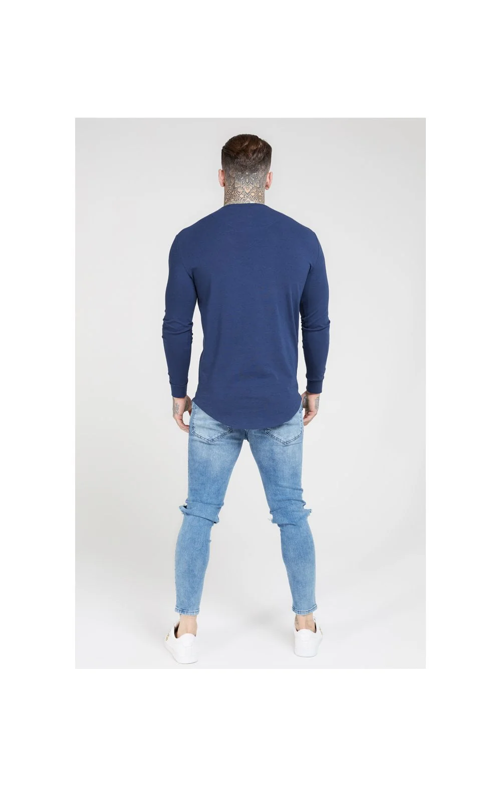 SikSilk L/S Core Gym Tee – Navy - Image 5