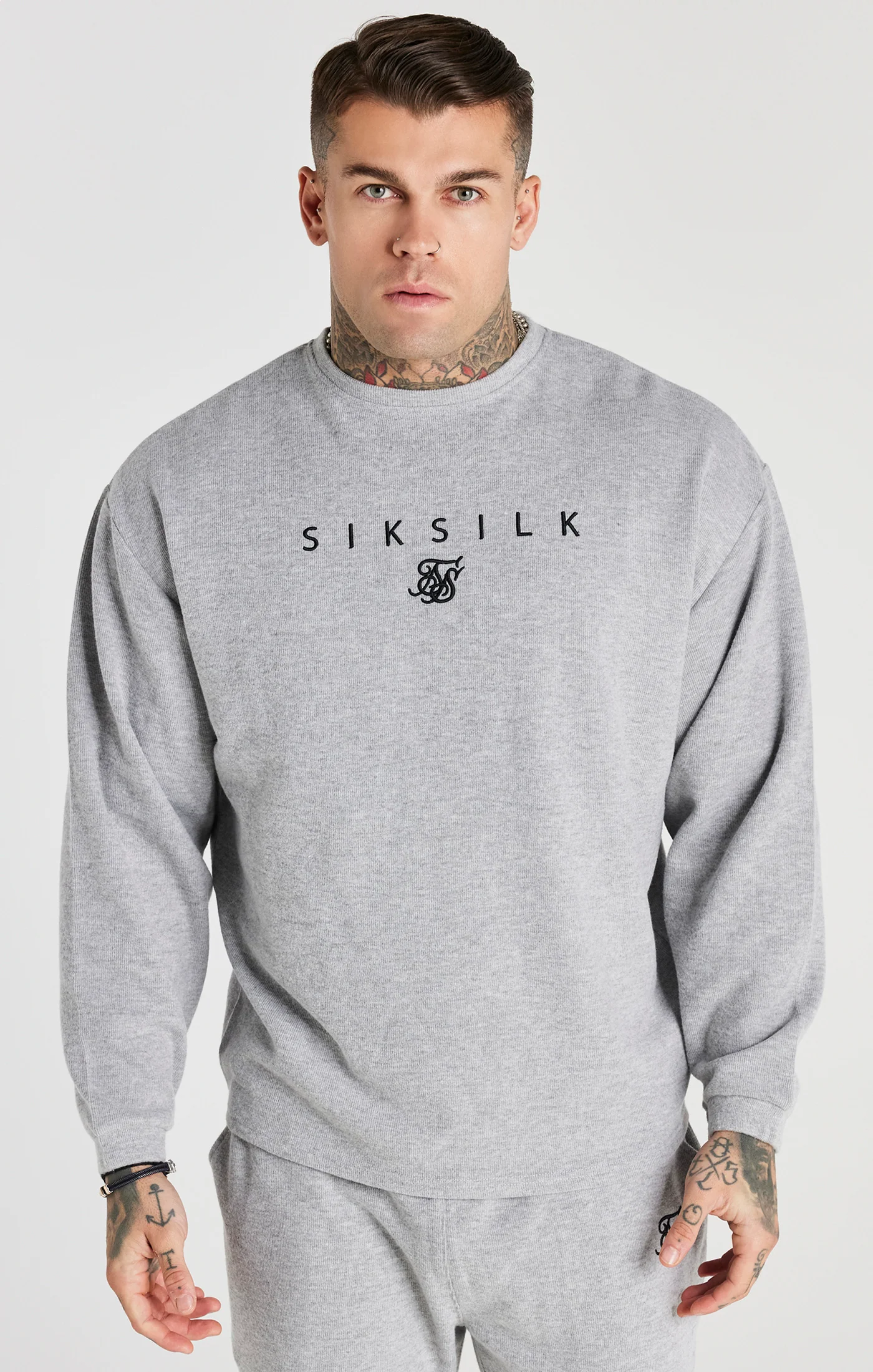 Grey Marl Rib Sweatshirt