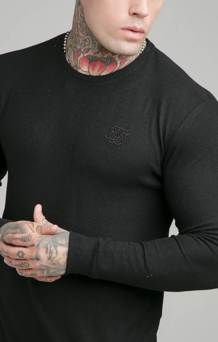 Black Muscle Fit Sweatshirt - Image 2