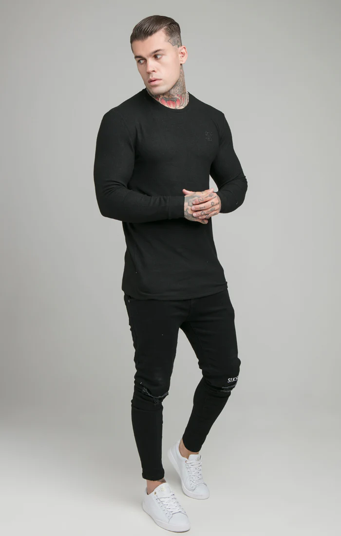 Black Muscle Fit Sweatshirt - Image 4