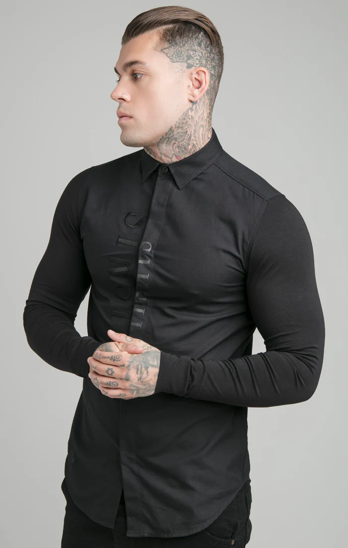 SikSilk L/S Jersey Sleeve Shirt - Black