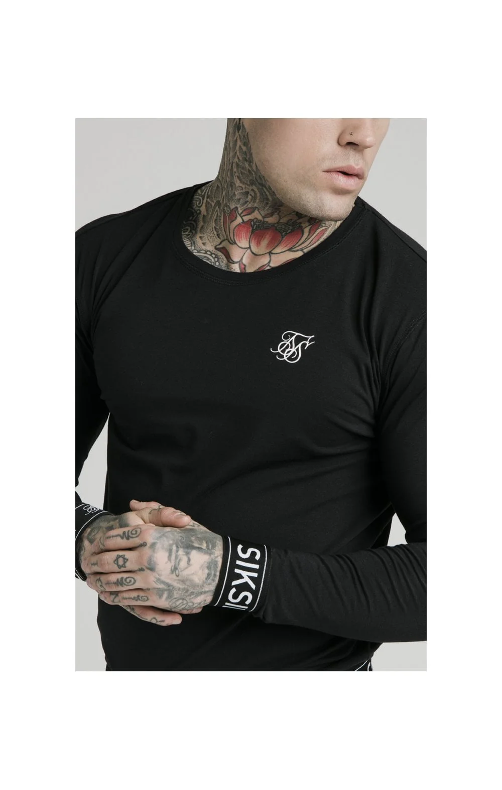 SikSilk L/S Lounge Tee – Black - Image 2